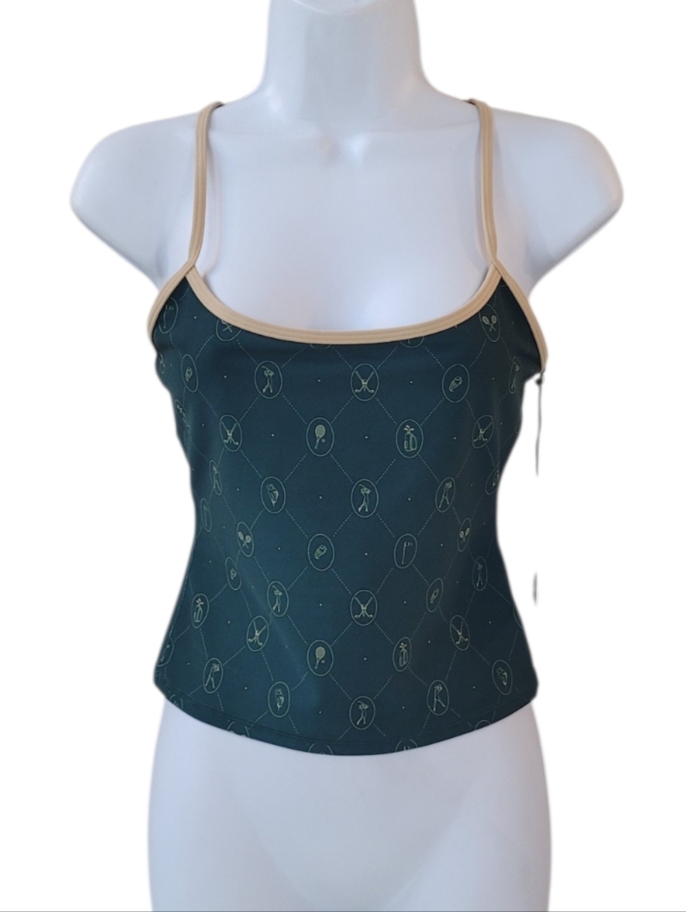 WEWOREWHAT Green Canvas Sports Icon Sport Cami Tank Top Size S